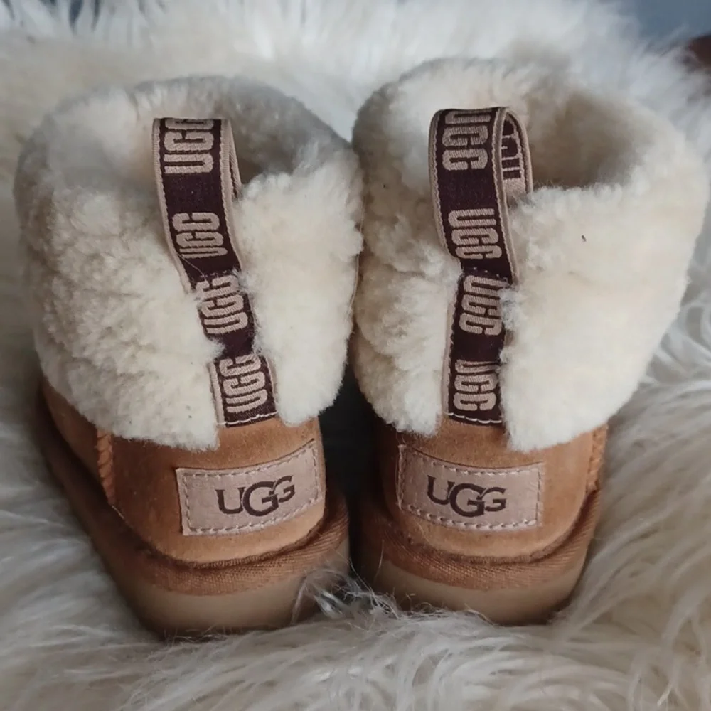Toddler UGG Sheepskin Boots with Cream and Brown Accents
